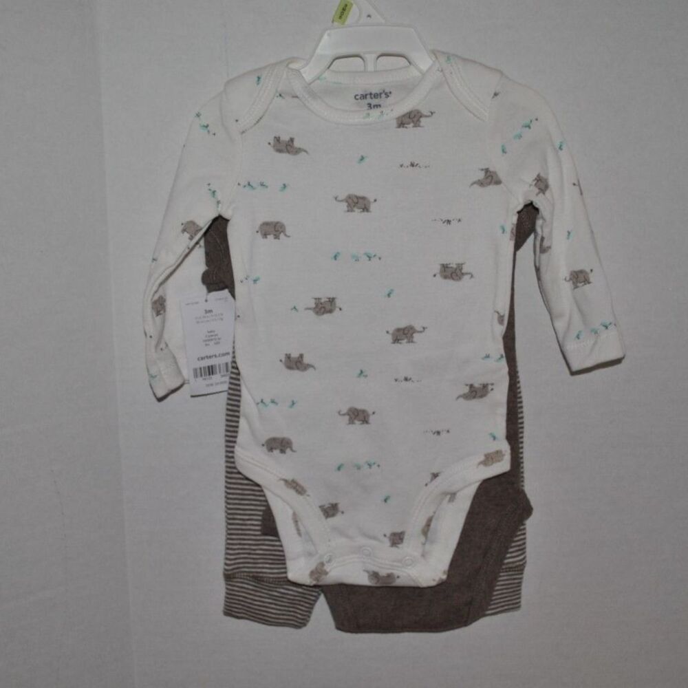 Carter's Infant Boy 3-piece elephant outfit NEW